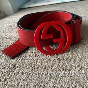Authentic red Gucci belt